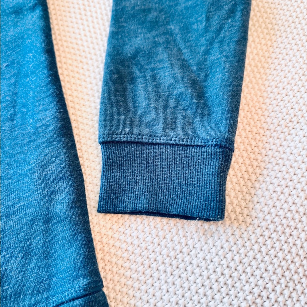 PLACE Girls Blue Sweatshirt w Velvet 'Smart Girls Rule' Graphic & Lace-Up Back - Picture 7 of 12